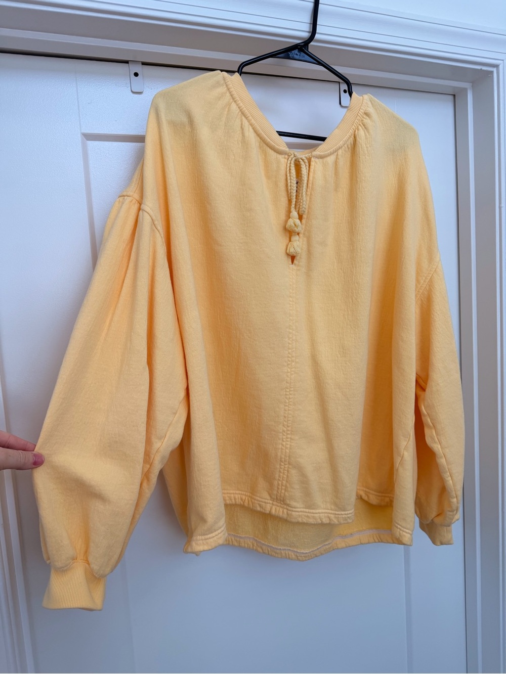 aerie Light Yellow Drawstring Pullover Sweatshirt